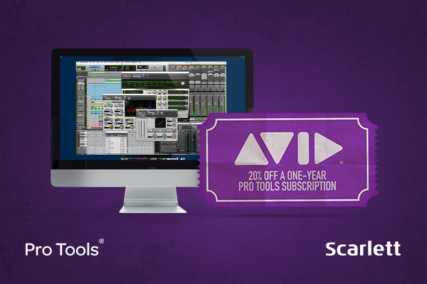 Скидка 20% на Pro Tools для покупателей Focusrite Scarlett